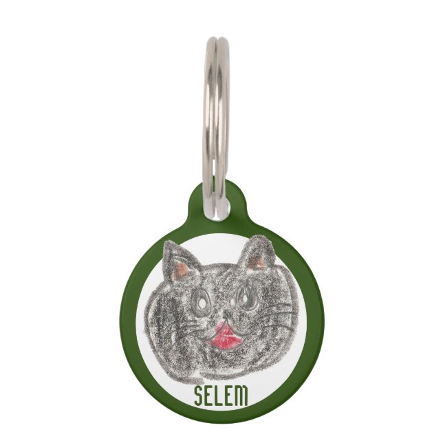 Médaillon Pour Animaux Faites un trésor par votre oeuvre | chat (Devant)