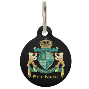 Médaillon Pour Animaux Faites votre propre armoiries Turquoise Emblème d