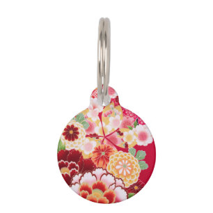 Médaillon Pour Animaux Falln Red Floral Burn
