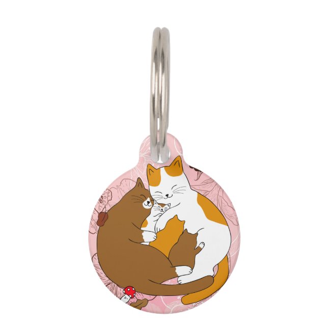 Médaillon Pour Animaux Famille de chats mignons (Devant)