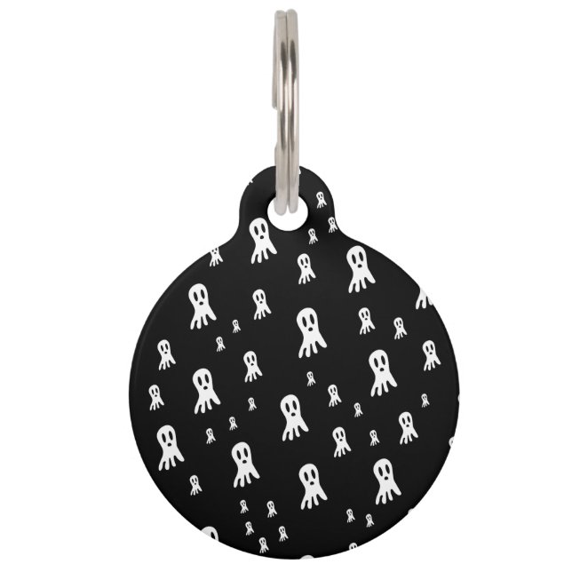 Médaillon Pour Animaux Fantômes d'Halloween foncé (Devant)