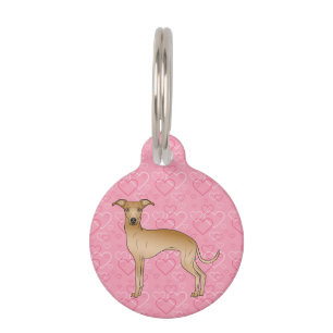 Médaillon Pour Animaux Faon chien cartoon lévriers italiens sur coeurs ro