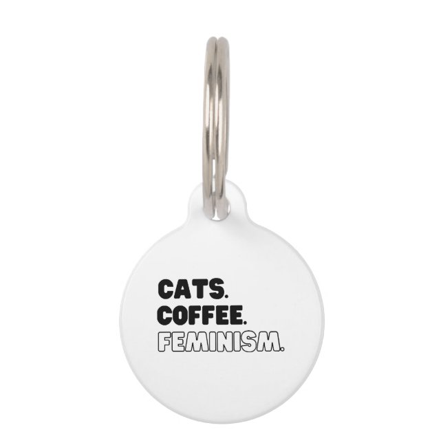 Médaillon Pour Animaux Féminisme du café des chats (Devant)