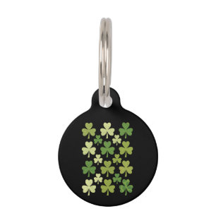 Médaillon Pour Animaux Fête de la Saint-Patrick Cœur Trèfle Chanceux Trèf