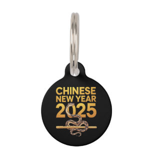 Médaillon Pour Animaux Fêter Le Nouvel An Chinois 2025 Année Du Serpent