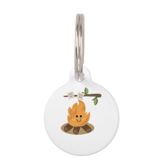 Médaillon Pour Animaux Feu de Marshmallow (Devant)