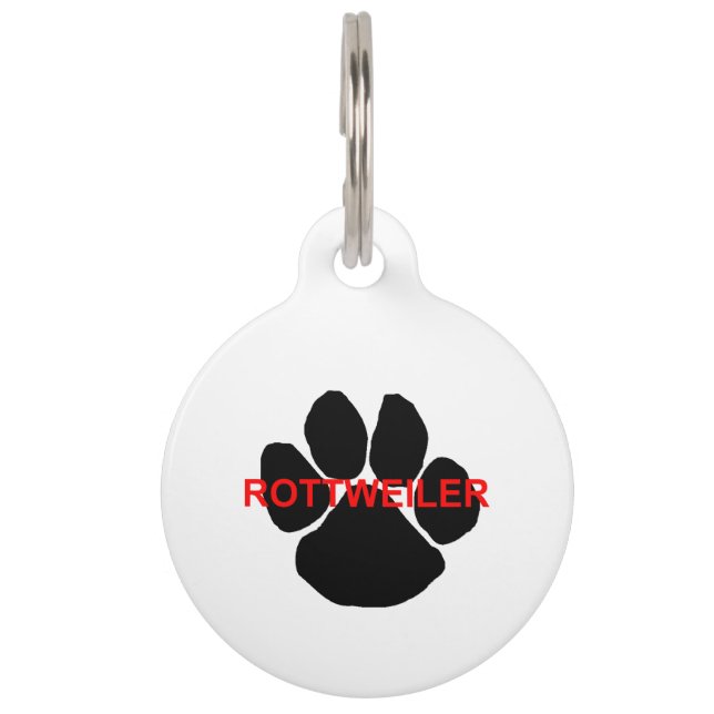 Médaillon Pour Animaux feuille de nom rottweiler (Devant)
