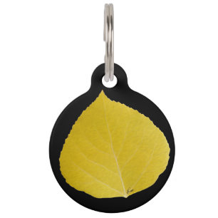 Médaillon Pour Animaux Feuille jaune #5 d'Aspen