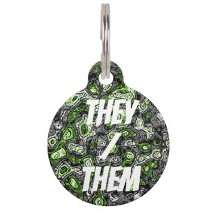Médaillon Pour Animaux Fière Abstrait Groovy Trippsy Grunge Funky Agender