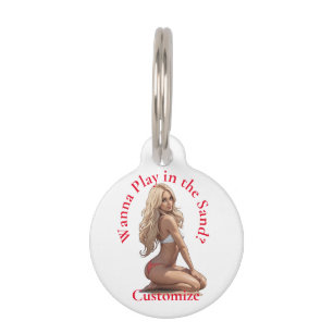 Médaillon Pour Animaux Fille de plage de Bikini Thunder_Cove