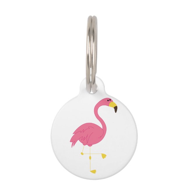 Médaillon Pour Animaux Flamant rose rose (Devant)