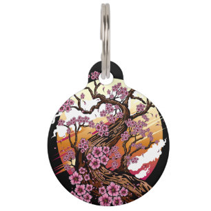 Médaillon Pour Animaux Fleur de cerisier sauvage