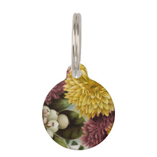Médaillon Pour Animaux Fleur de chrysanthème mère florale