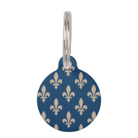Fleur de Lis Motif, Royal French, Crème sur Blue