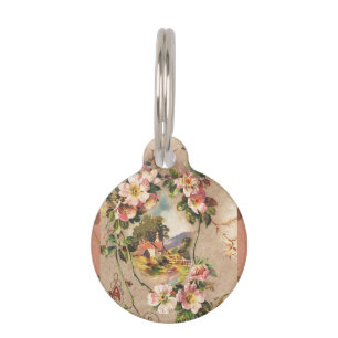 Médaillon Pour Animaux Fleur de naissance victorienne de l'époque 1800