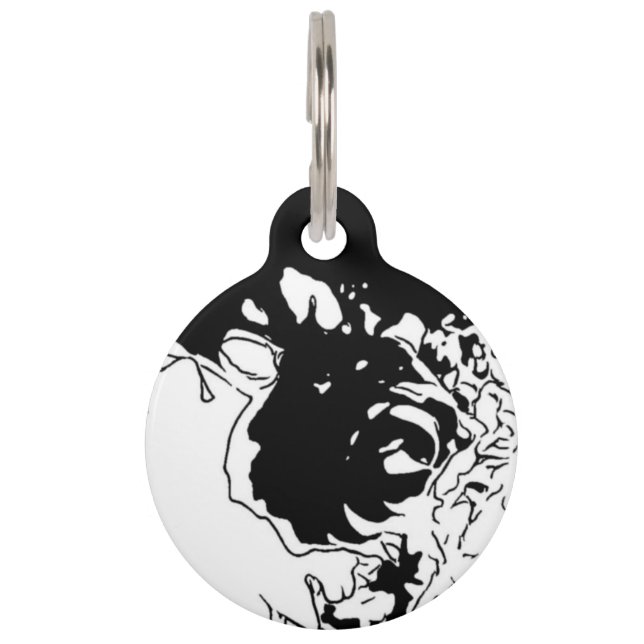 Médaillon Pour Animaux Fleur Doodle (Dos)