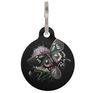 Médaillon Pour Animaux fleur-papillon