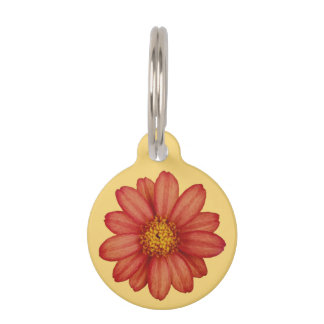 Médaillon Pour Animaux fleur rouge