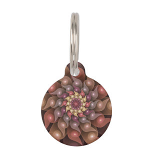 Médaillon Pour Animaux Fleur surréaliste brillante Art fractal abstrait m