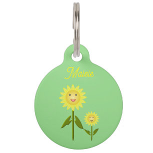 Médaillon Pour Animaux Fleurs de soleil de la fête des mères sur mesure