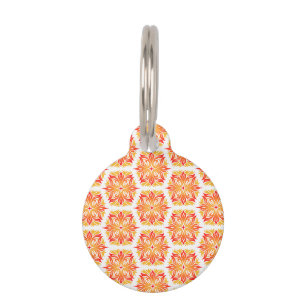 Médaillon Pour Animaux Fleurs orange, motif de fleurs, motif floral