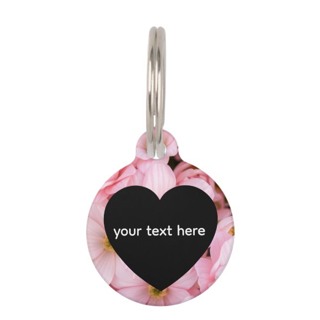 Médaillon Pour Animaux fleurs personnalisées (Devant)