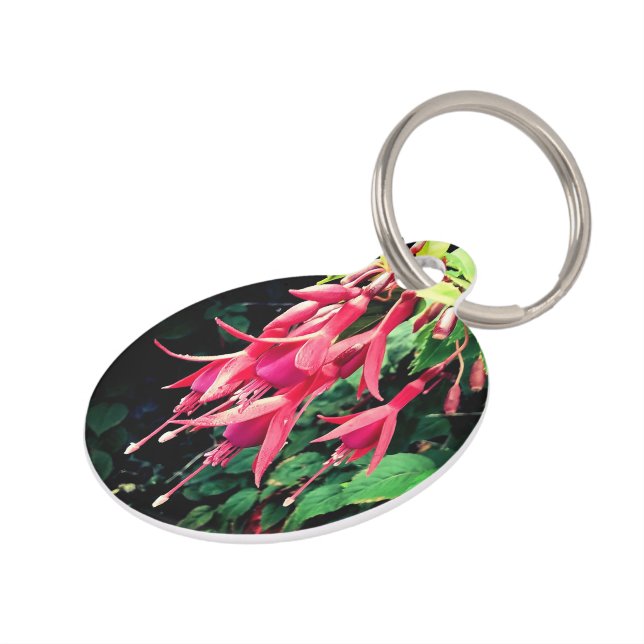 Médaillon Pour Animaux Fleurs rouges (Côté )