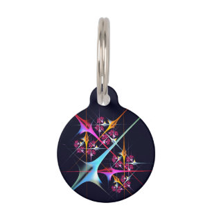 Médaillon Pour Animaux Floral rose moderne Art Abstrait Couleur Motif #01