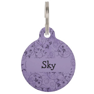 Médaillon Pour Animaux Flore pourpre de Grungy