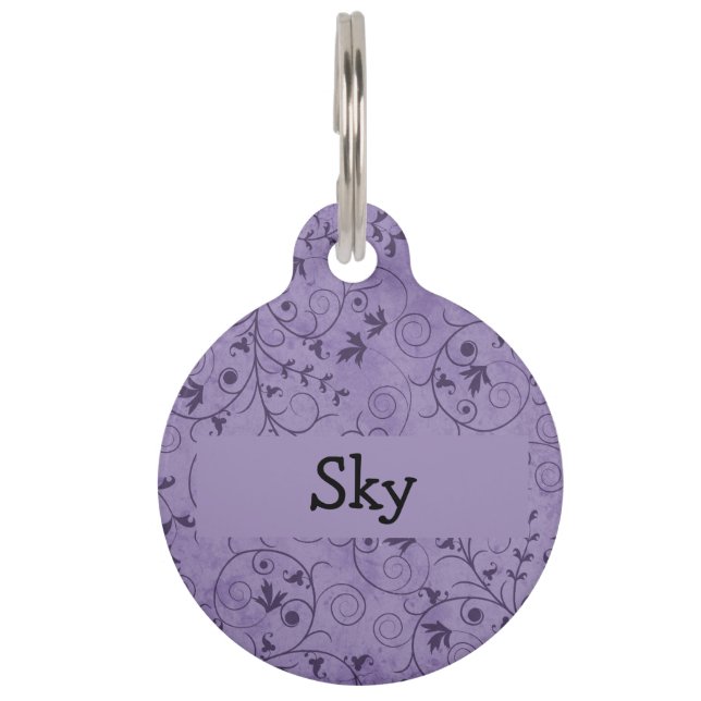 Médaillon Pour Animaux Flore pourpre de Grungy (Devant)