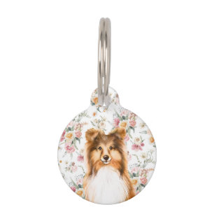 Médaillon Pour Animaux Flore printanière Shabby Chic Pe personnalisé