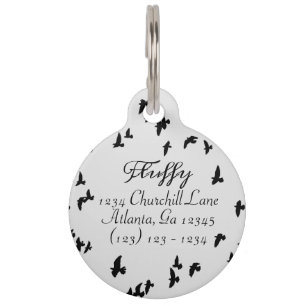 Médaillon Pour Animaux Flying Black Birds Gothique