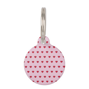 Médaillon Pour Animaux Forme de coeur mignonne pixélisée