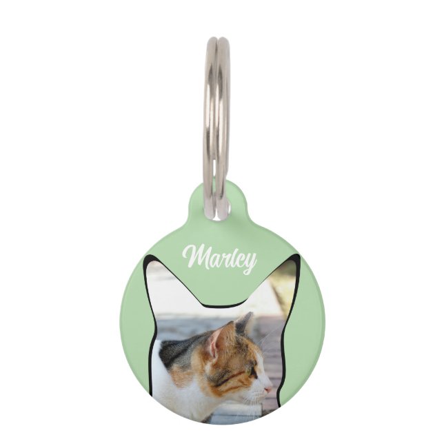 Médaillon Pour Animaux Forme de photo de chat (Devant)