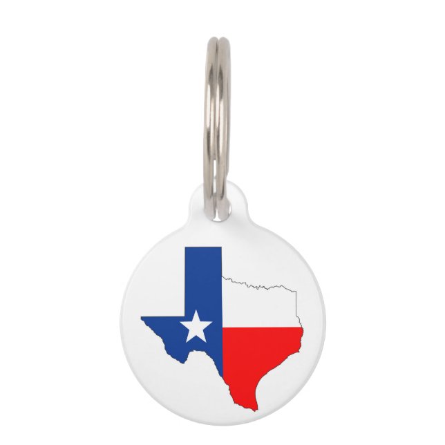 Médaillon Pour Animaux forme d'étiquette de drapeau de carte du Texas (Dos)