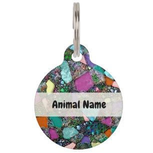 Médaillon Pour Animaux Formes abstraites très colorées art 11
