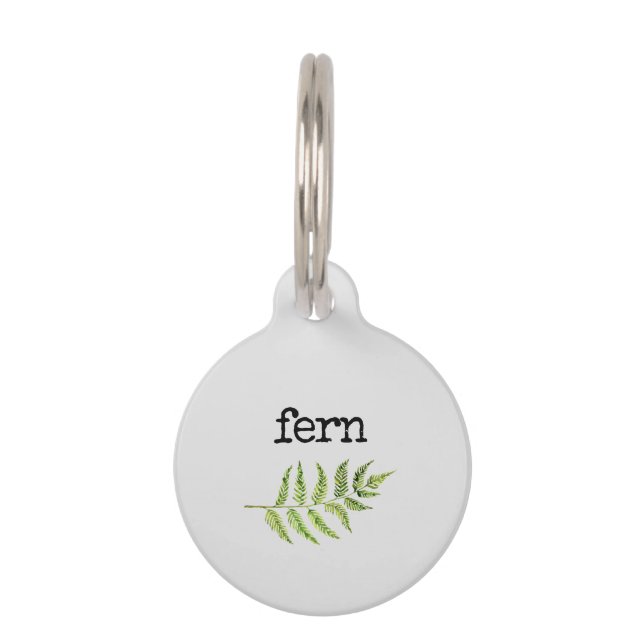 Médaillon Pour Animaux Fougère à feuille verte (Devant)