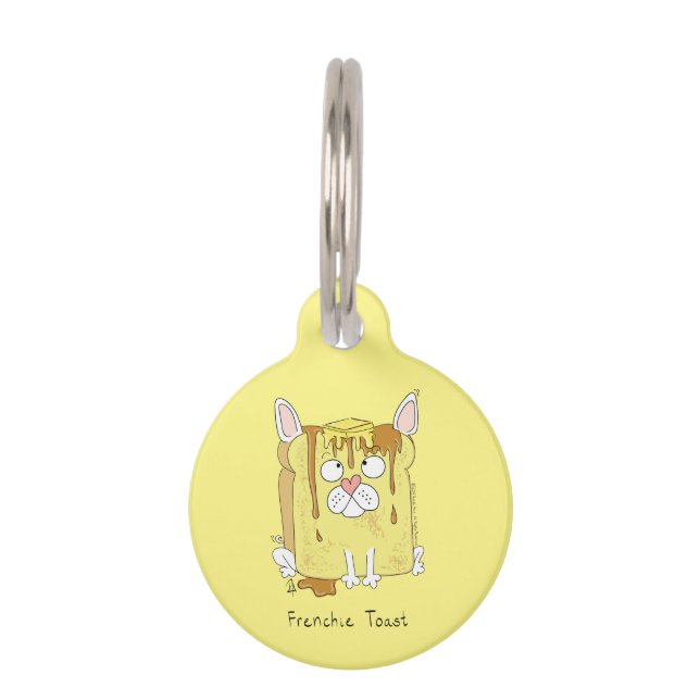 Médaillon Pour Animaux Frenchie Toast Chien Bouledogue Français Étiquette (Devant)