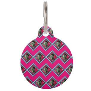 Médaillon Pour Animaux Frida Kahlo Retro Denim Diamond