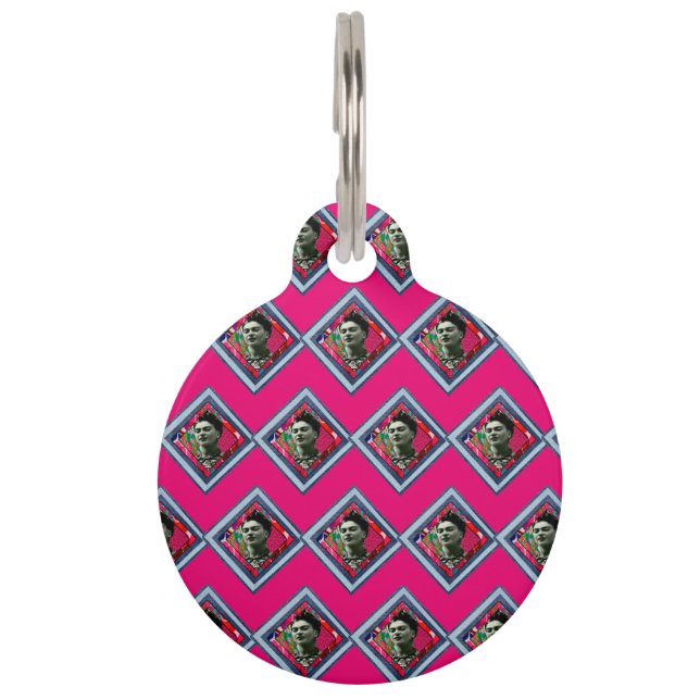 Médaillon Pour Animaux Frida Kahlo Retro Denim Diamond (Devant)