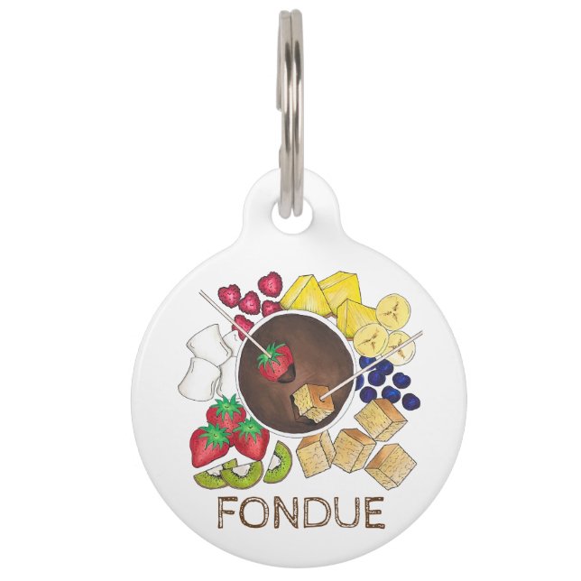 Médaillon Pour Animaux Fruit au chocolat Fondue au gâteau Marshmallow Des (Devant)