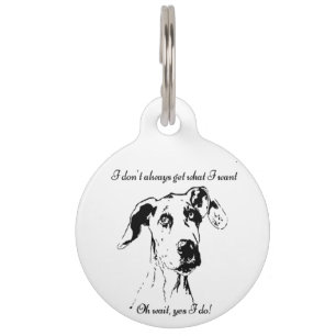 Médaillon Pour Animaux Fun Great Dane Dog Citation personnalisée Nom