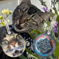 Funny Chien Chat Humour Détails personnalisés & QR