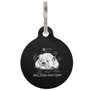 Médaillon Pour Animaux Funny Cute English Bulldog Anatomie de la biologie