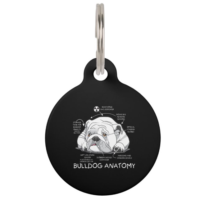 Médaillon Pour Animaux Funny Cute English Bulldog Anatomie de la biologie (Devant)