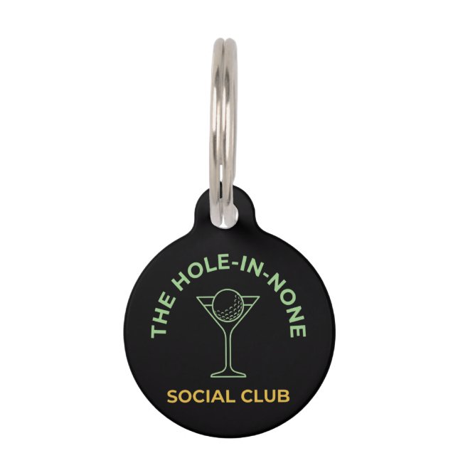 Médaillon Pour Animaux Funny Golf Social Club Humor Hole-In-None Martini  (Devant)