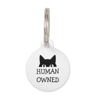 Médaillon Pour Animaux Funny Human Owned Cat Tag