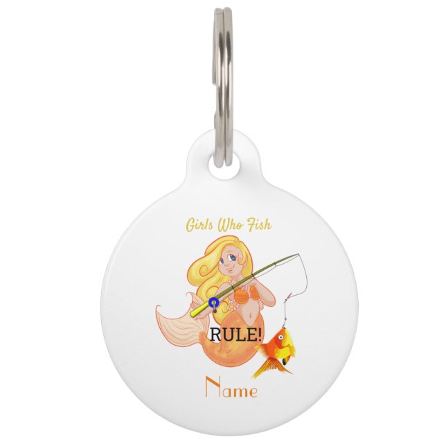 Médaillon Pour Animaux Funny Pêche Fille Sirène Thunder_Cove (Devant)