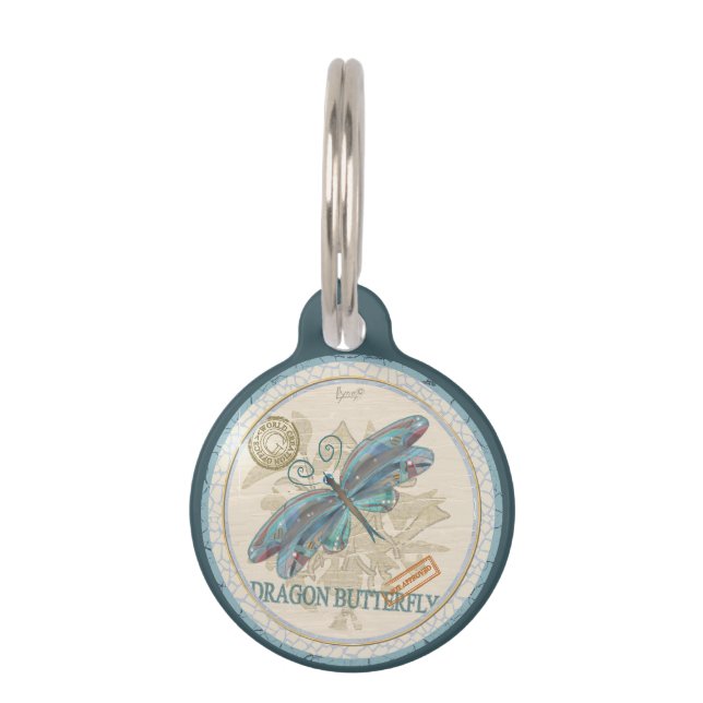 Médaillon Pour Animaux G Bureau de création libellule (Devant)