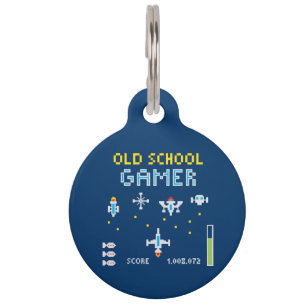 Médaillon Pour Animaux Gamer de vieille école - Stellarship - étiquette